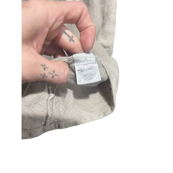 Flax Khaki Womens Size Medium Tunic Top Sleeveless Linen Earth Natural Vneck - Picture 6 of 7